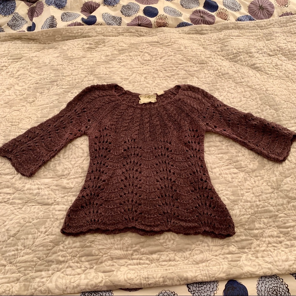 Anthropologie Sparrow Burgundy Sweater M - Picture 2 of 5